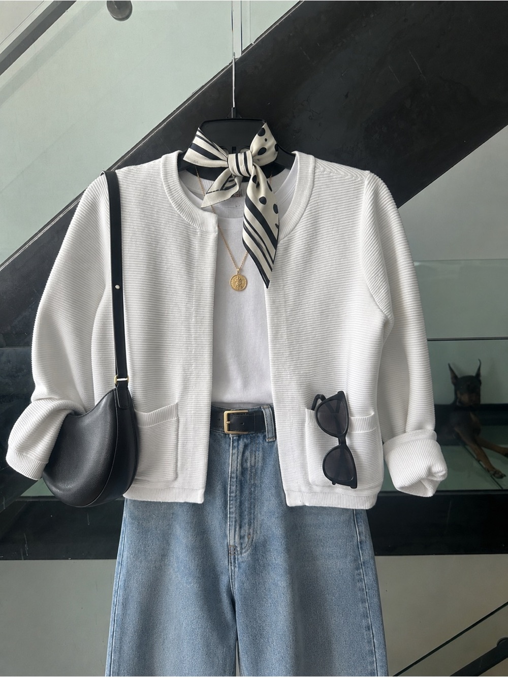 Vineyard Vines White Knit Crewneck Cardigan